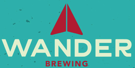 A red and white logo for an outdoor brewery.