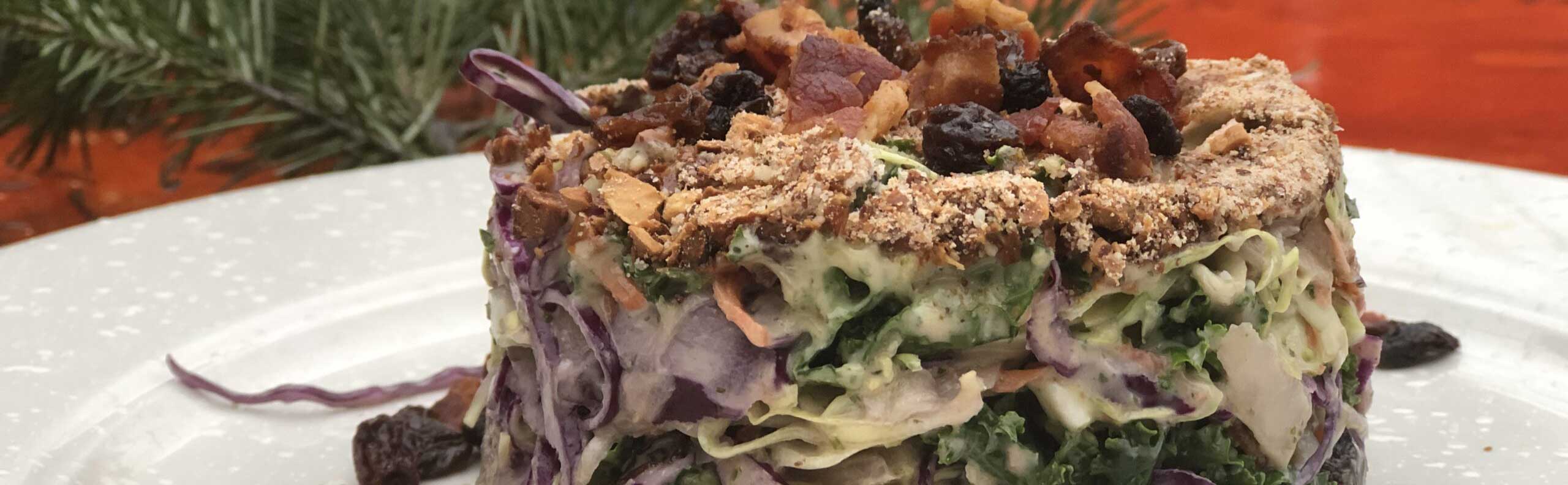 A close up of some food on top of a salad